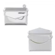 Pendentif enveloppe à ouvrir 18x21,5 mm argenté x1