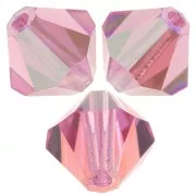 Perles toupies Preciosa - Rondelle Bead 6 mm - Rose Glitter x12