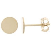 Clous d'oreilles ronds 6 mm pour cabochon 6 mm - Gold Filled (or laminé) x2|raw }}