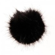 Pompon fourrure synthétique 10 cm Noir x1|raw }}