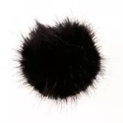 Pompon fourrure synthétique 10 cm Noir x1