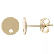 Clous d'oreilles ronds 6 mm avec un trou - Gold Filled (or laminé) x2
