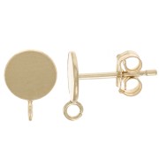 Clous d'oreilles ronds 6 mm avec anneau ouvert - Gold Filled (or laminé) x2|raw }}