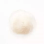 Pompon fourrure synthétique 10 cm Blanc x1