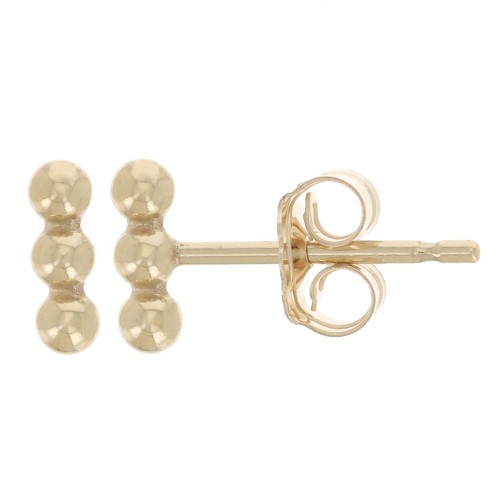 Clous d'oreilles petites boules barre forme T 6 mm - Gold filled (or laminé) x2
