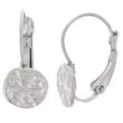 Dormeuses 17 mm - motif Sand dollar irrégulier - Acier inoxydable 304L x2