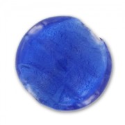 Perle bombée feuille d'argent 20 mm Sapphire x1