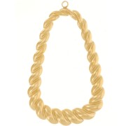 Pendentifs trapèzes effet torsadé 50x31 mm - Acier inoxydable 316L Doré x2