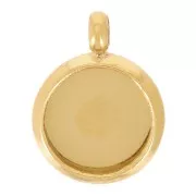 Serti pendentif pour cabochon fond plat 6 mm - Acier inoxydable 304L Doré x1