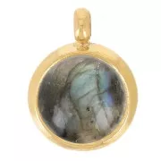 Serti pendentif pour cabochon fond plat 6 mm - Acier inoxydable 304L Doré x1