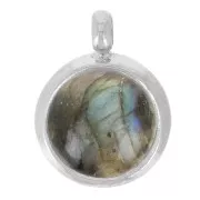 Serti pendentif pour cabochon fond plat 6 mm - Acier inoxydable 304L x1