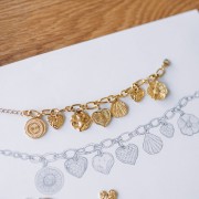 Pendentif rond irrégulier texturé 16 mm - Acier inoxydable 304L Doré x1