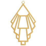 Pendentif géométrique design - 39x23 mm - Acier inoxydable 316L Doré x1