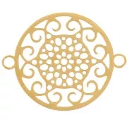 Intercalaire rond ajouré 20 mm motif Arabesque - Acier inoxydable 316L Doré x1