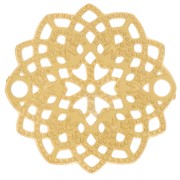 Intercalaire rosace fleur ajouré texturé 13 mm - Acier inoxydable 316L Doré x1|raw }}