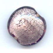 Perle bombée feuille d'argent 20 mm Light Amethyst x1