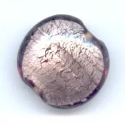 Perle bombée feuille d'argent 20 mm Light Amethyst x1