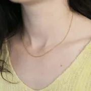 Tour de cou maille Forçat 1.6 mm - Acier inoxydable 304L Doré x46cm