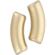Perles tube incurvé 35x11 mm en acrylique opaque - Doré mat x6