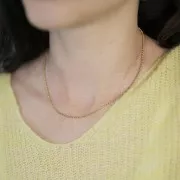 Tour de cou maille Jaseron 2.1 mm - Acier inoxydable 304L Doré x46cm