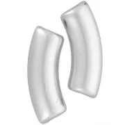 Perles tube incurvé 35x11 mm en acrylique opaque - Argenté mat x6