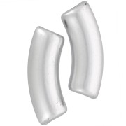 Perles tube incurvé en acrylique opaque 35x11 mm - Argenté mat x6