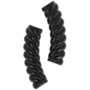 Perles tube incurvé torsadé 32x8 mm en acrylique opaque - Noir x6