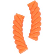 Perles tube incurvé torsadé 32x8 mm en acrylique opaque - Orange fluo x6