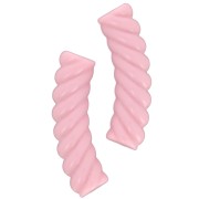 Perles tube incurvé torsadé 32x8 mm en acrylique opaque - Rose clair x6
