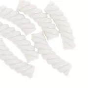 Perles tube incurvé torsadé en acrylique opaque 32x8 mm - Ivoire x6