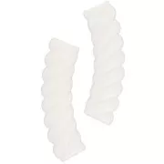 Perles tube incurvé torsadé en acrylique opaque 32x8 mm - Ivoire x6