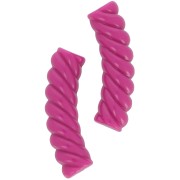 Perles tube incurvé torsadé 32x8 mm en acrylique opaque - Fuchsia x6