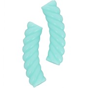 Perles tube incurvé torsadé en acrylique opaque 32x8 mm - Vert turquoise x6