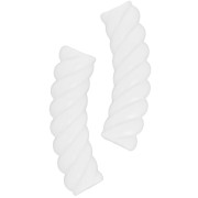 Perles tube incurvé torsadé 32x8 mm en acrylique opaque - Blanc x6