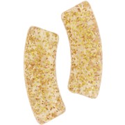 Perles tube incurvé en acrylique transparente 35x11 mm - Pailleté doré x6