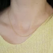 Tour de cou maille Boule ovale 1.1 mm - Acier inoxydable 304L Doré x46cm