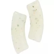 Perles tube incurvé en acrylique translucide 35x11mm Vert clair Pailleté x6