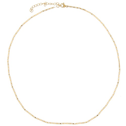 Tour de cou maille Fantaisie 1.5 mm - Acier inoxydable 304L Doré x41cm