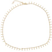 Tour de cou maille Gourmette et barres 6.8 mm - Acier inoxydable 304L Doré x46cm