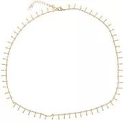 Tour de cou maille Gourmette et barres 6.8 mm - Acier inoxydable 304L Doré x46cm