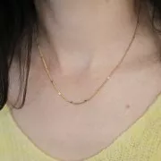 Tour de cou maille Gourmette fantaisie 1.95 mm - Acier inoxydable 304L Doré x46cm