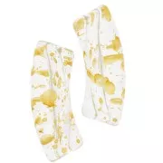 Perles tube incurvé en acrylique transparente 35x11 mm - Tacheté doré x6