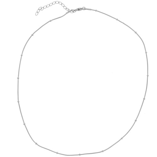 Tour de cou maille Serpentine perlée 2 mm - Acier inoxydable 304L x46cm