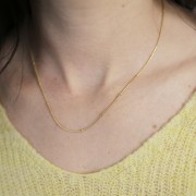 Tour de cou maille Serpentine perlée 2 mm - Acier inoxydable 304L x46cm