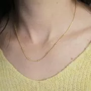 Tour de cou maille Serpentine perlée 2 mm - Acier inoxydable 304L x46cm