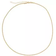 Tour de cou maille Corde 2 mm - Acier inoxydable 304L Doré x46cm