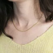 Tour de cou maille Corde 2 mm - Acier inoxydable 304L Doré x46cm