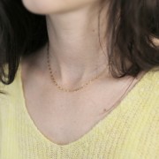 10 tours de cou maille Fantaisie 2 mm - Acier inoxydable 304L Doré x46cm