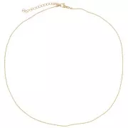 10 tours de cou maille Boule ovale 1.1 mm - Acier inoxydable 304L Doré x46cm