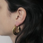 Créoles ronde 30.5 mm - Acier inoxydable 316L Doré x2